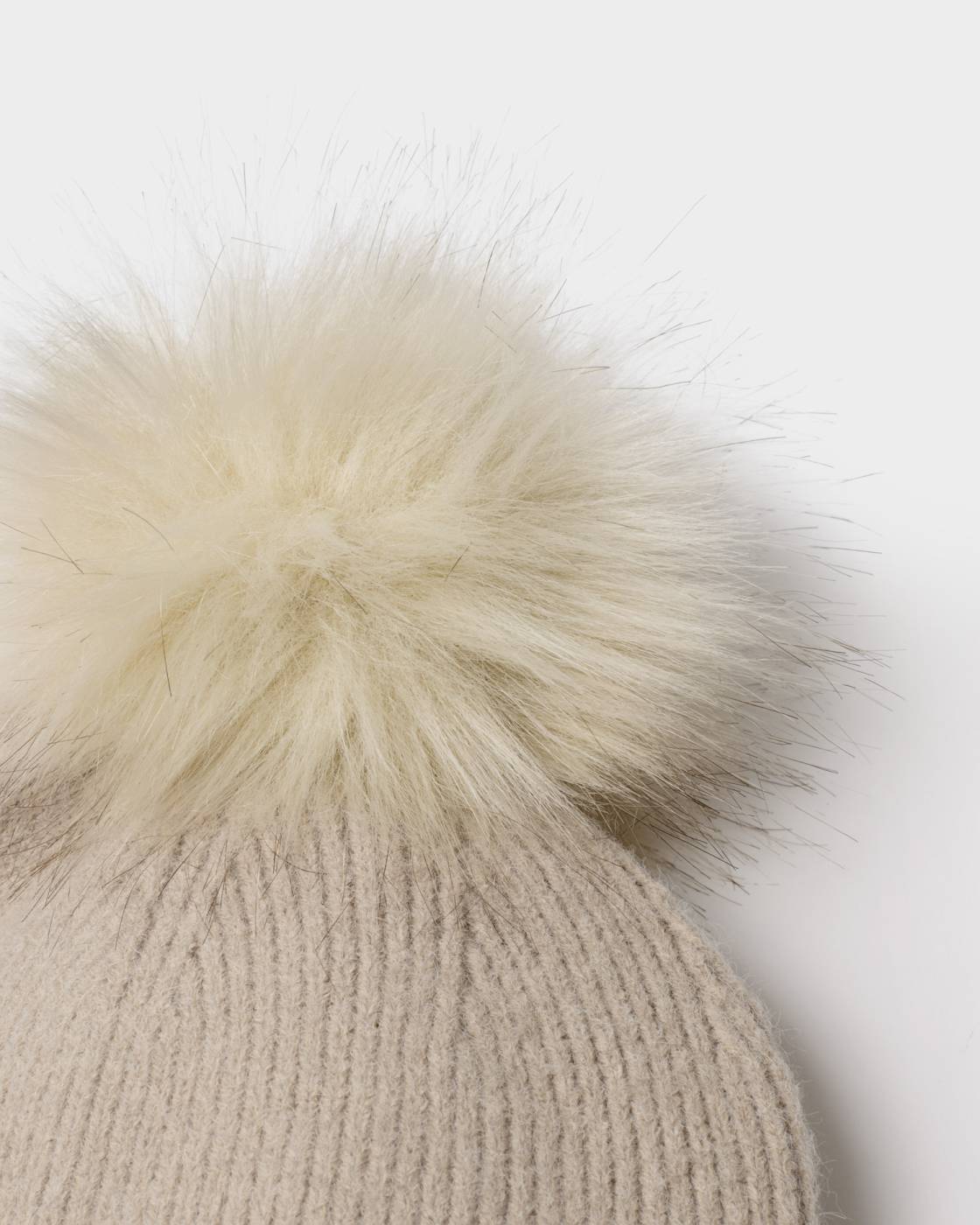 Katie Loxton Whipstitch Pom Pom Knitted Hat Taupe