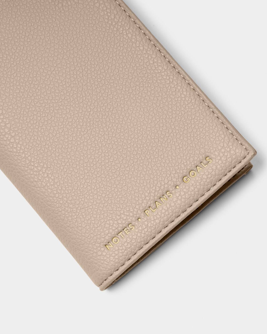 Katie Loxton Slim Notebook Cover Notes, Plans, Goals Light Taupe