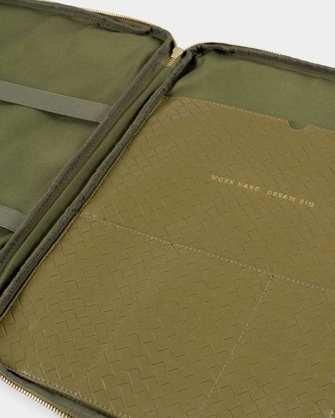 Katie Loxton Folio Laptop Case Olive Woven
