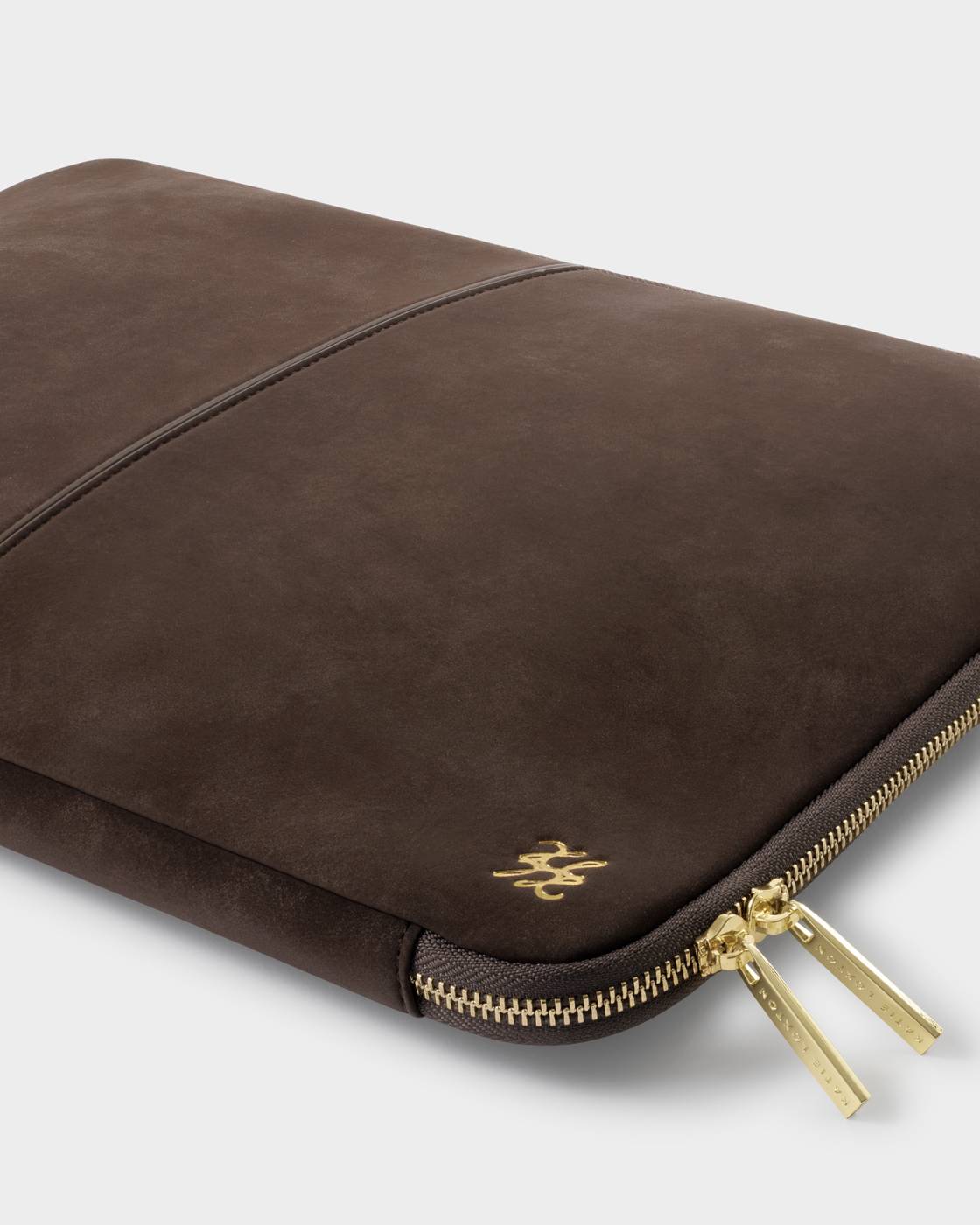 Katie Loxton Folio Laptop Case Chocolate Suedette