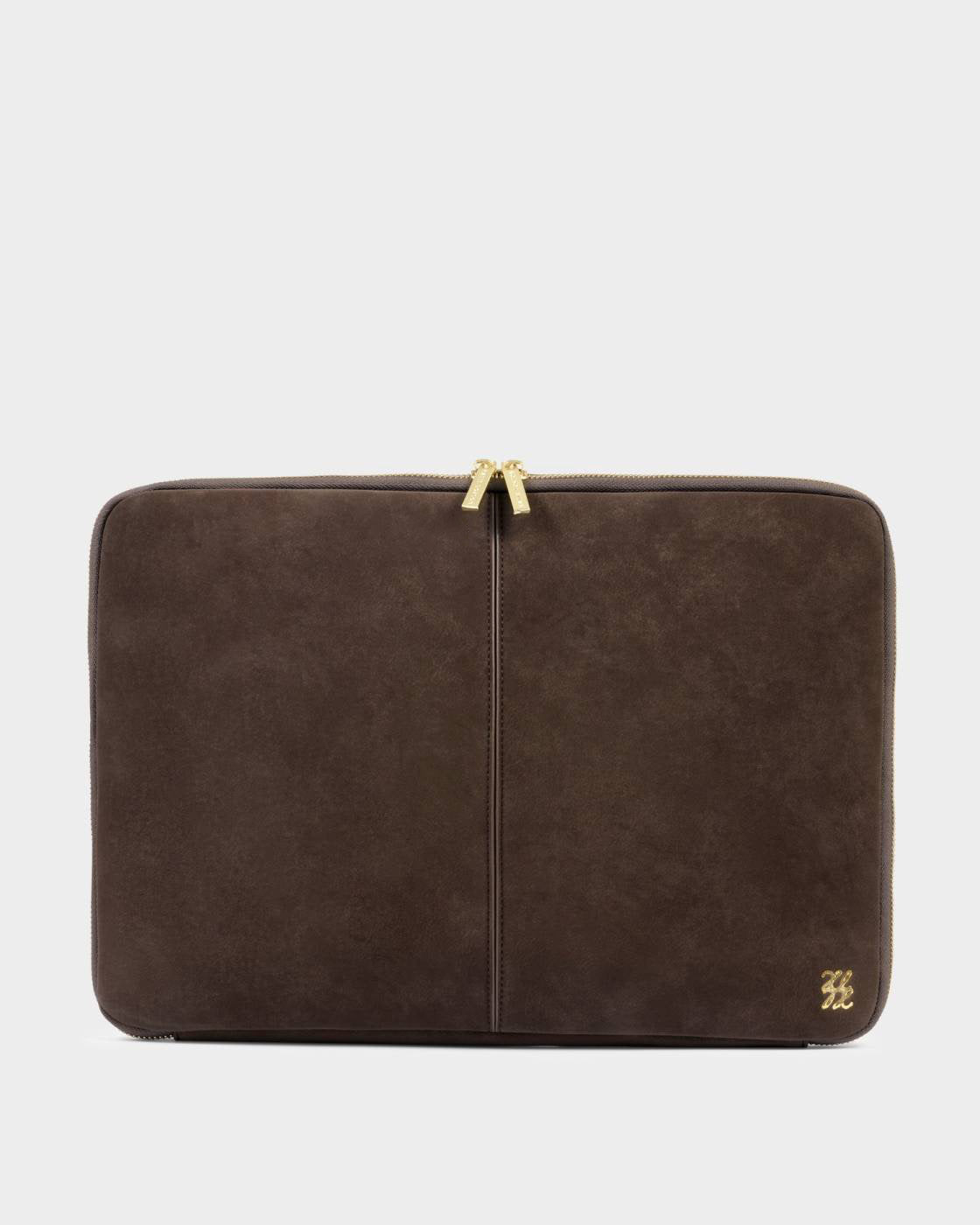 Katie Loxton Folio Laptop Case Chocolate Suedette