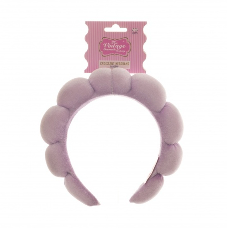 Vintage Cosmetic Croissant Headband Lilac Velvet