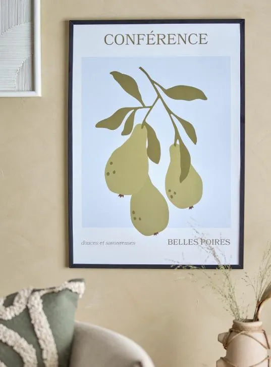 Poire Illustration With Frame Black