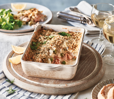 Cook Frozen Salmon & Asparagus Gratin