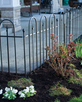 Panacea Triple Arch Finial Fence Section Black H92 x W121cm