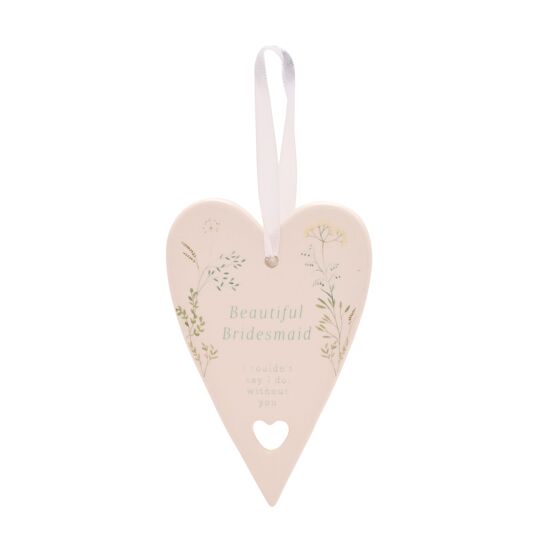 Celebrations Love Story Ceramic Heart 13cms - Bridesmaid