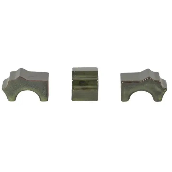 WoodlodgePk of 3 Large Grn Gl Pot Feet