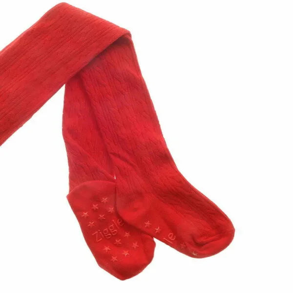 Ziggle Red Tights - 6-12 months